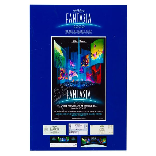 A Roy E. Disney Signed "Fantasia 2000" World Premiere Tour Poster.