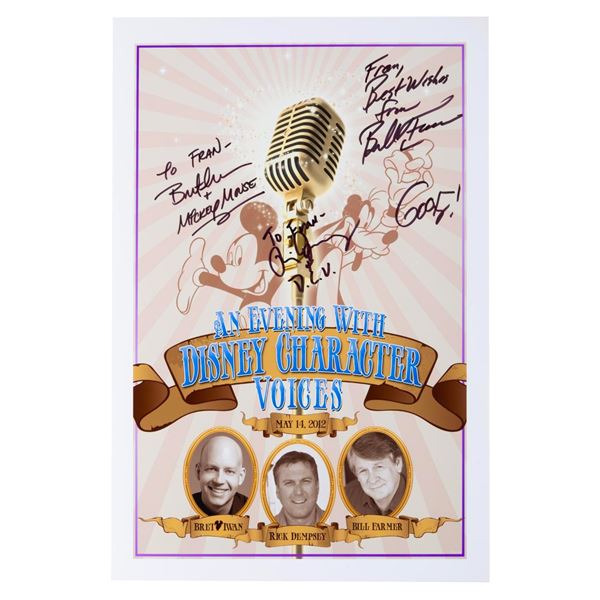 A Signed "Evening with Disney Character Voices" Poster.