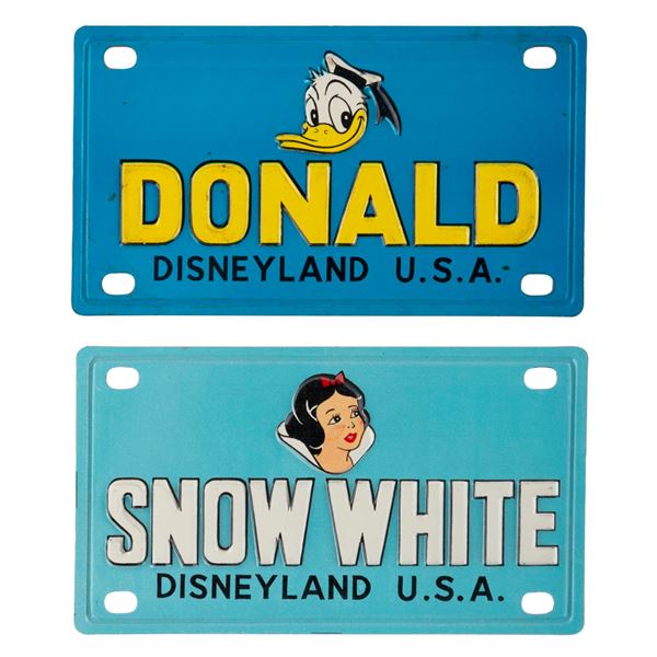 A Pair of Disneyland Souvenir Bicycle License Plates.