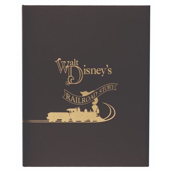 A Signed Walt Disney's Railroad Story 1st Edition Book and Case.