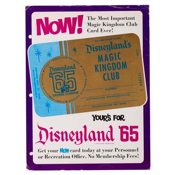 A Disneyland Tencennial Magic Kingdom Club Poster.