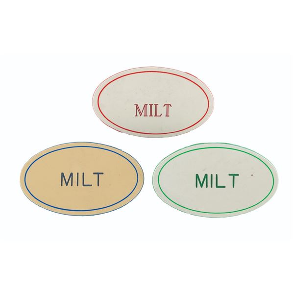 A Trio of "Milt" Disneyland Name Badge.