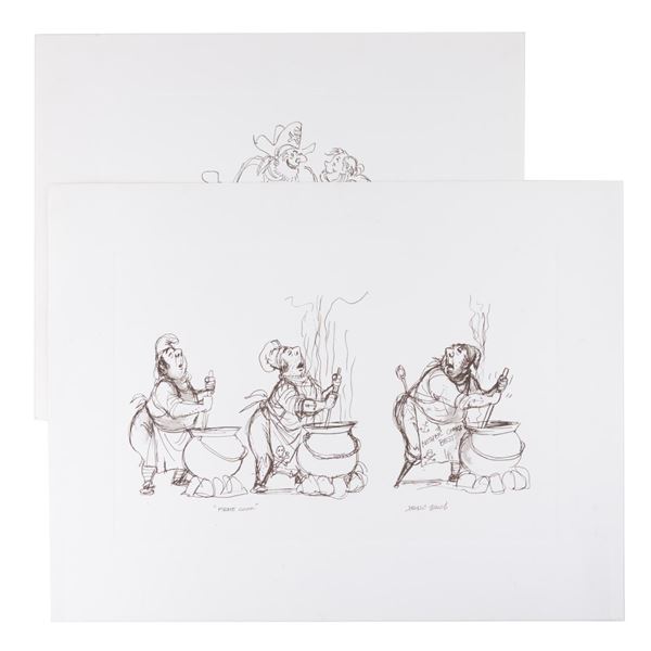 A Pair of Marc Davis Pirates of the Caribbean Concept Prints.