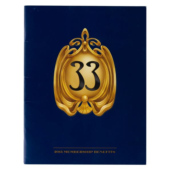 A Club 33 2015 Membership Benefits Booklet.