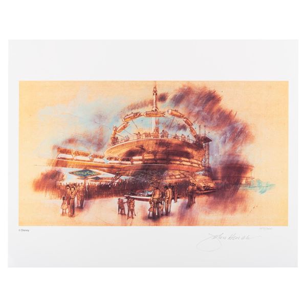 A John Hench Signed PeopleMover and Rocket Jets Print.