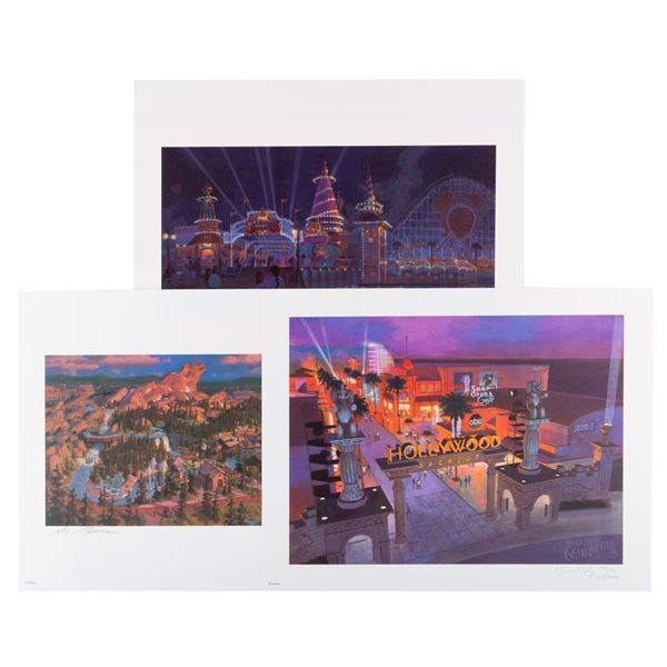 Three Disney’s California Adventure Concept Art Lithographs.