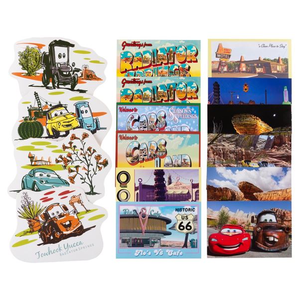 A Collection of DCA "Cars Land" Postcards.