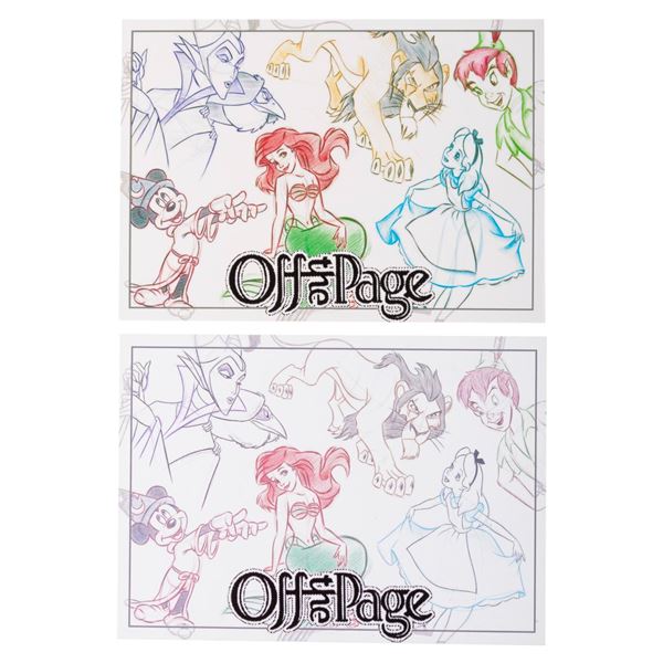 A Pair of "Off the Page" Character Art Postcards.