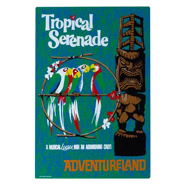 A Walt Disney World Adventureland Metal Sign.