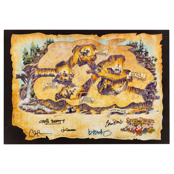 A Multi-Signed Seven Dwarfs Mine Train Print.