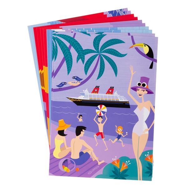 A Disney Cruise Line "Top Deck" Postcard Set by SHAG.