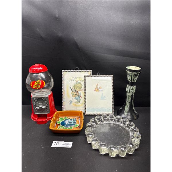 Jelly Belly Gumball Machine + Other Home Décor Pieces, Candlesticks, etc