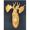 Image 2 : Vintage Hand Carved Wooden Bull Moose w/ Ax and Log