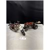 Image 1 : 2 Very Nice Folk Art Pieces Motorcycle and Tractor