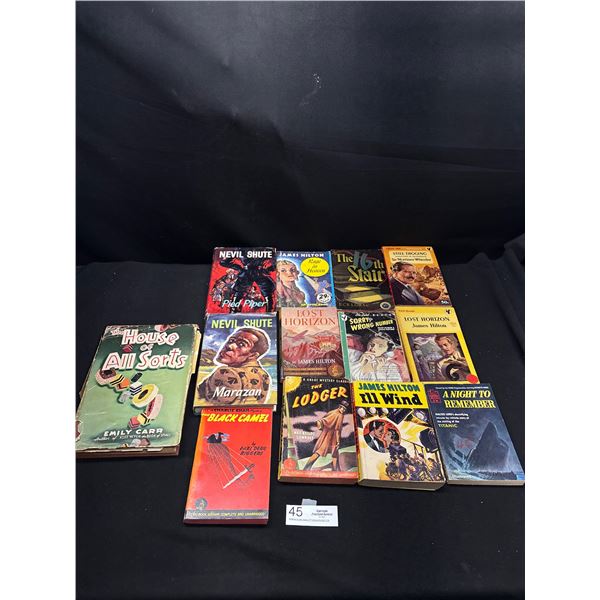 Lot of Mid Century Hard Cover Books Emily Carr, James Hilton, etc
