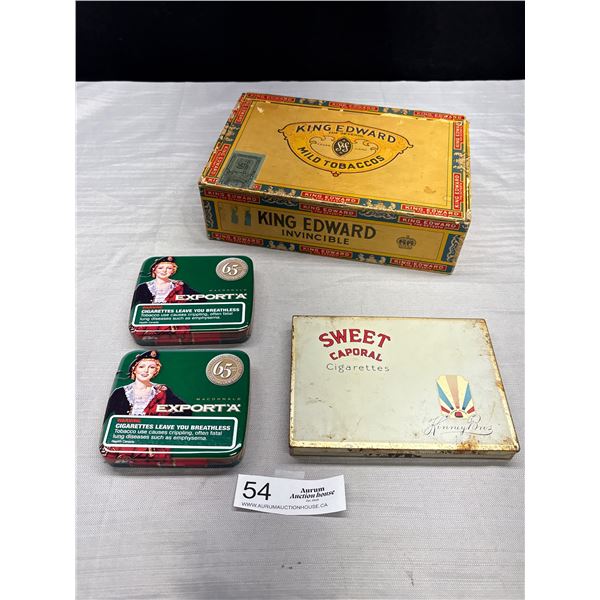 Vintage Lot of Cigar Box and Other Cigarette Metal Cases