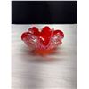 Image 3 : 2 Vintage Nurano Red Glass Swan and Ruffeled Bowl