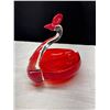 Image 5 : 2 Vintage Nurano Red Glass Swan and Ruffeled Bowl
