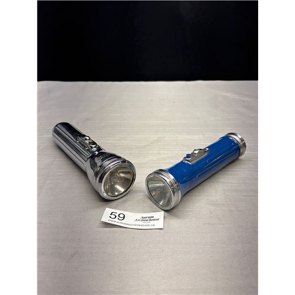 2 Vintage Mid Century Flashlights