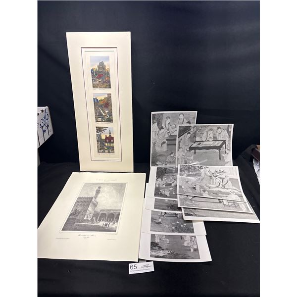 Nice Collectible Art Lot of Etchings and Asian Photographs