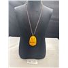 Image 1 : Vintage Genuine Jade Large Carved Goddess Pendant Estate Collection