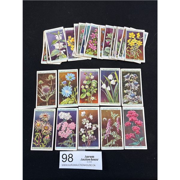 1936 Will's Cigarettes Trading Cards Wild Flowers - Near Set 40 of 50