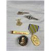 Image 6 : Misc Lot, Masonic Sojourners Medal, Old Advertising Insurance Measuring Tape and Propane File +