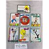 Image 4 : Lot of 7 Looney Tunes Prism Vending Machine Stickers and a Lot of Old Comic Stamps