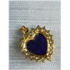 Image 3 : Vintage Genuine Purple Jade Gold Plated Heart Simulated Diamond Quality!