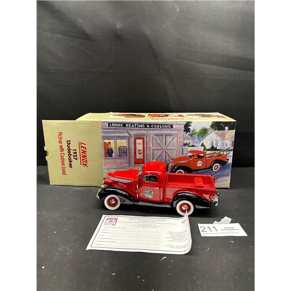 Lennox 1937 Die Cast Studebaker Pickup with Custom Load In Original Box