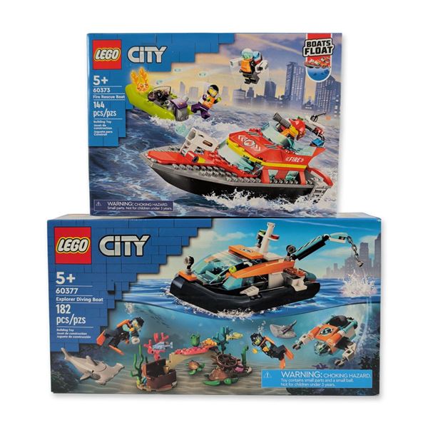 Pair of LEGO City Building Sets 60373 and 60377