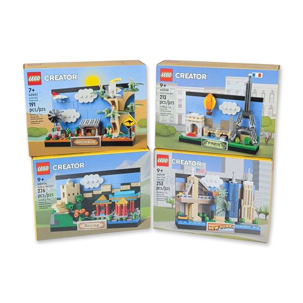 4 LEGO Creator Postcard Building Sets