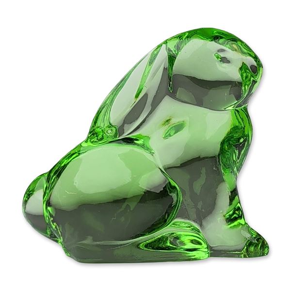 Moser Green Crystal Bunny Paperweight
