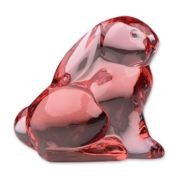 Moser Red Crystal Bunny Paperweight