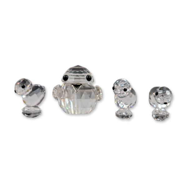 Set of Four Swarovski Faceted Crystal Bird Figurines