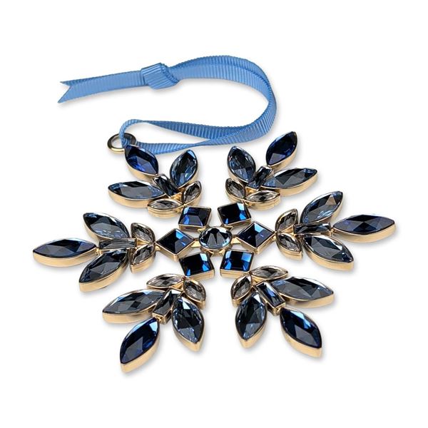 Swarovski Crystal Blue Gema  Holiday Snowflake Ornament