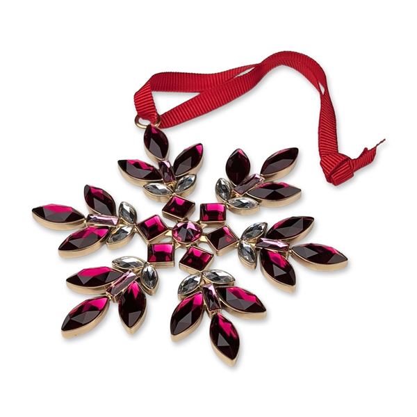 Swarovski Red Crystal Gema Holiday Snowflake Ornament