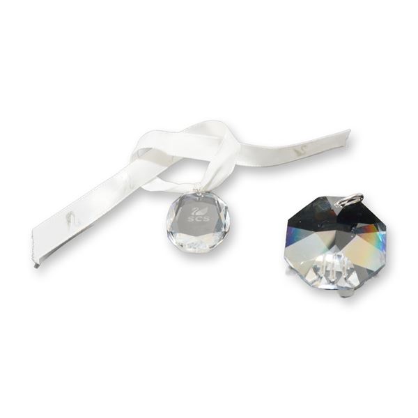 Two Swarovski SCS Faceted Lead Crystal Ornaments