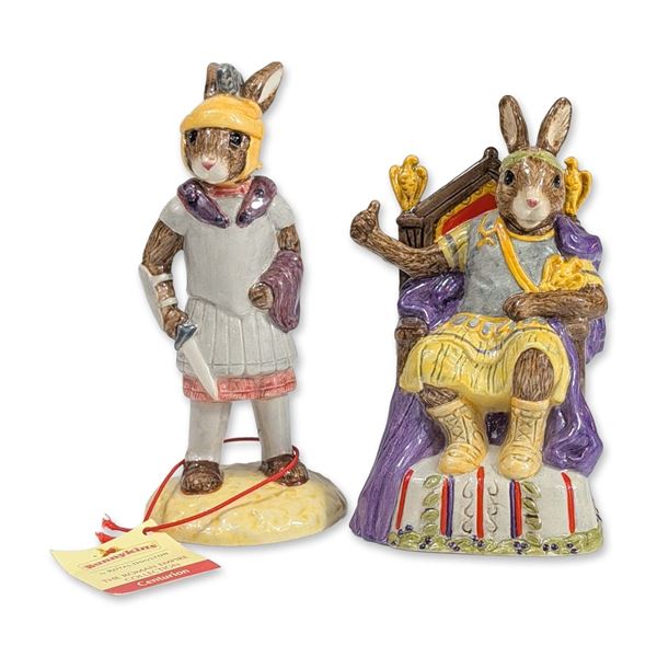 2pc Royal Doulton Bunnykins Roman Empire Figurines