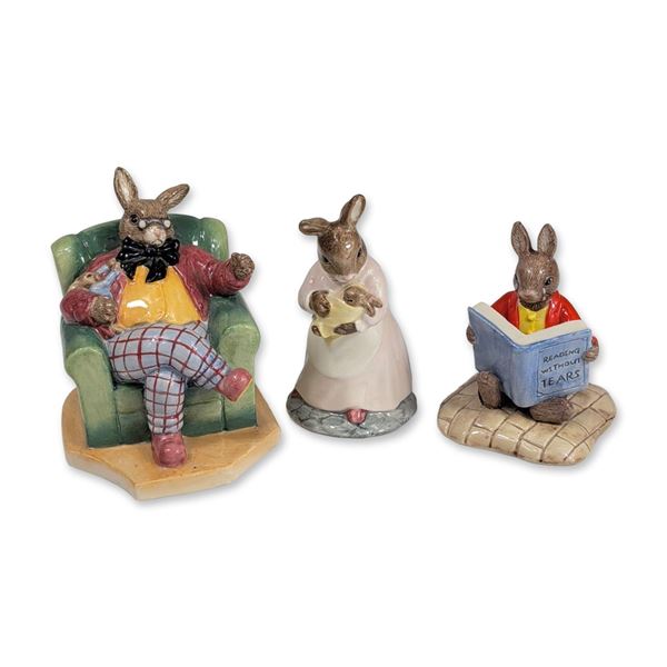 3pc Royal Doulton Bunnykins Ceramic Figurines
