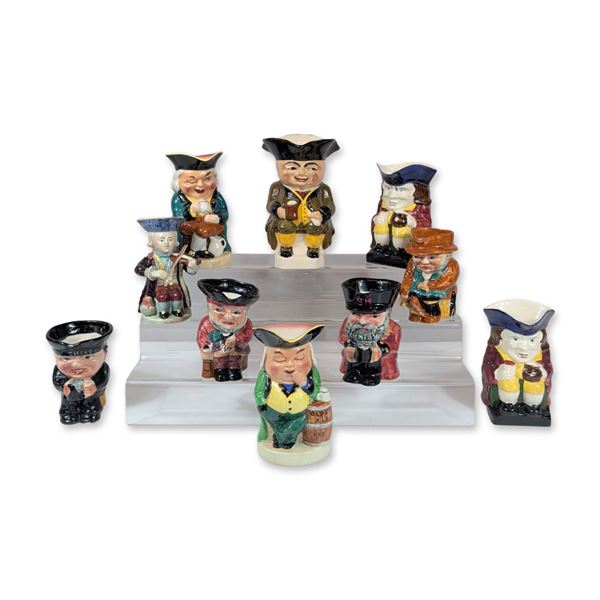 10pc English Ceramic Character Jugs