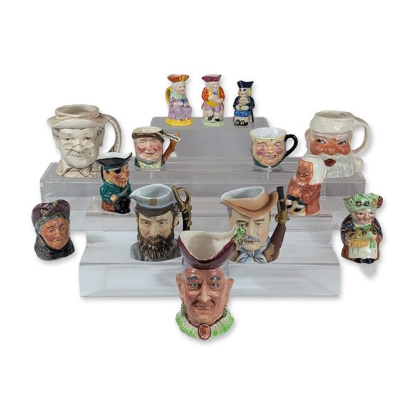 14pc English Ceramic Character and Toby Jugs