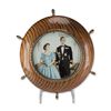 Image 1 : British Royal Commemorative Ship Wheel Wood Frame