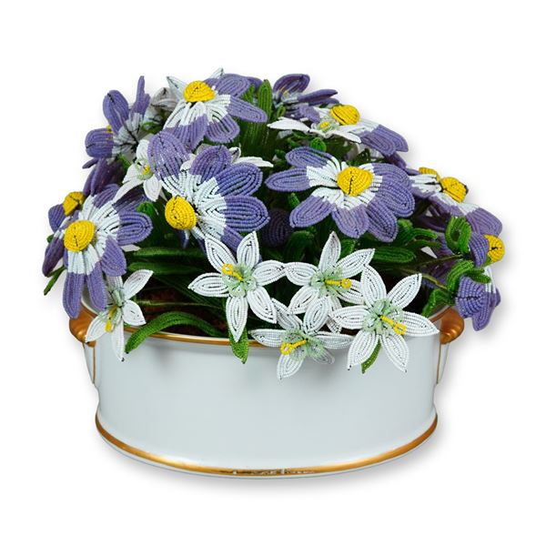 Andrea by Sadek Beaded Flower Porcelain Arrangement