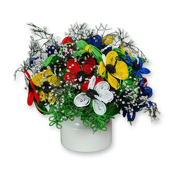 Vintage French Beaded Flower Arrangement