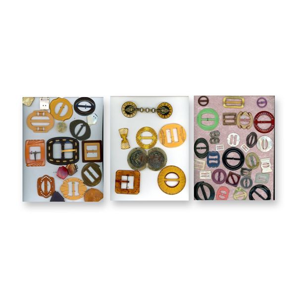 3 CARDS OF ASSORTED BUCKLES