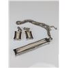 Image 3 : Silver-Tone Rhinestone and Glass Earrings and Necklace Set