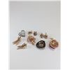 Image 2 : 10pc Mid-Century Rhinestone Costume Earrings and Brooches