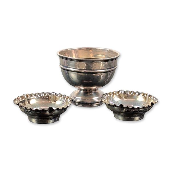 Trio of English Late Victorian Sterling Silver Table Articles