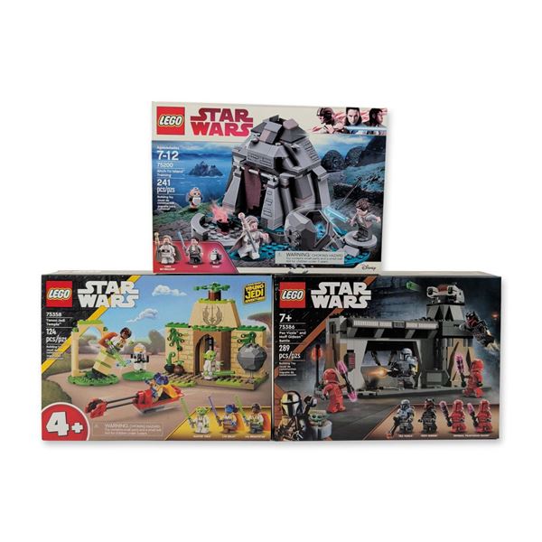 LEGO Star Wars 3-Set Collection: Ahch-To Training, Tenoo Temple, & Mandalorian Battle